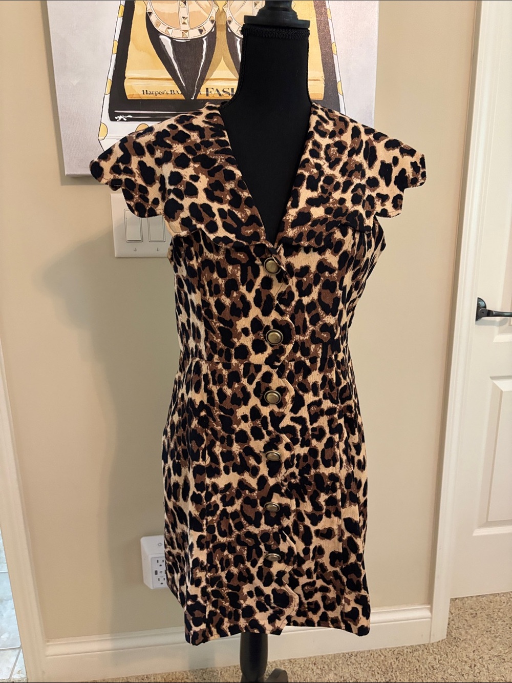 TCEC Leopard Print Mini Dress in Brown and Black